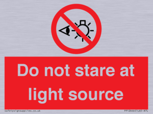 Do not stare at light source